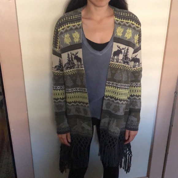 THEORY - Fair Isle Cascade Cardigan - Picture 2 of 5